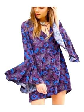 FREE PEOPLE Magic Mystery Tunic/Mini Dress in Wine Color, Size M.